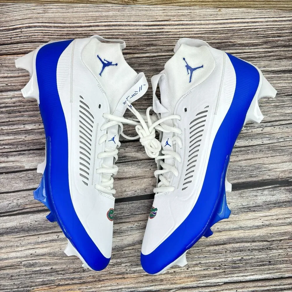 Size 12.5 Nike Jordan Vapor Edge Pro 2 Florida Gators PE Blue Football Cleats